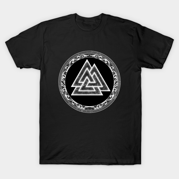 Valknut Viking Warrior Symbol T-Shirt by NicGrayTees